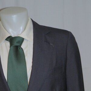 Henry Poole Bespoke Savile Row Silk Blend Navy Tic Pattern Two Button Suit 38S